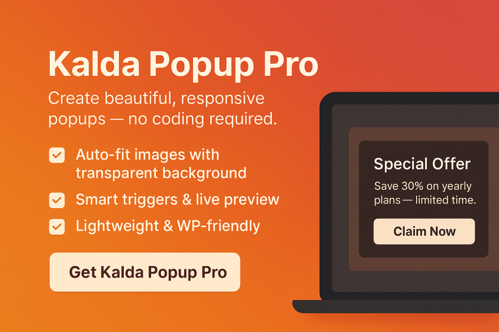 Kalda Popup Pro - WordPress Plugins